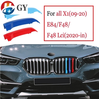 แถบ 3 สี กระจังหน้า BMW X1 E84 F48 F49 2020 2009-2015 2016-2019 กระจัง   Car Racing Grille Strip Trim Clip M Power Performance Accessories Car supplies key cover key shell