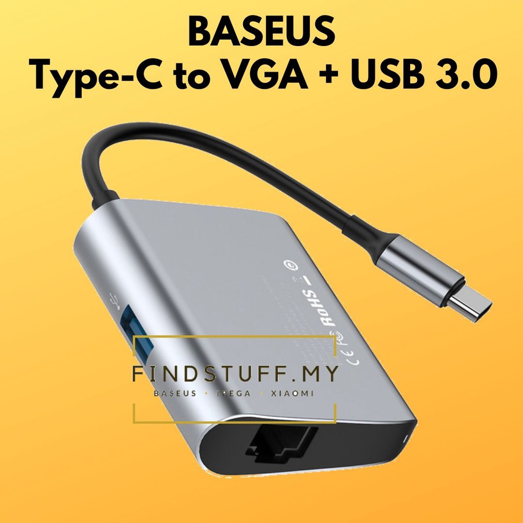 Baseus CATSX-A0G Type C ถึง 2xUSB 2.0 + อะแดปเตอร์ USB 3.0 HUB