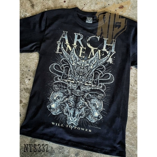 NTS 337 ARCH ENEMY Will To Power เสิ้อยืดดำ เสื้อยืดชาวร็อค เสื้อวง New Type System NTS Rock brand Sz. S M L XL XXL