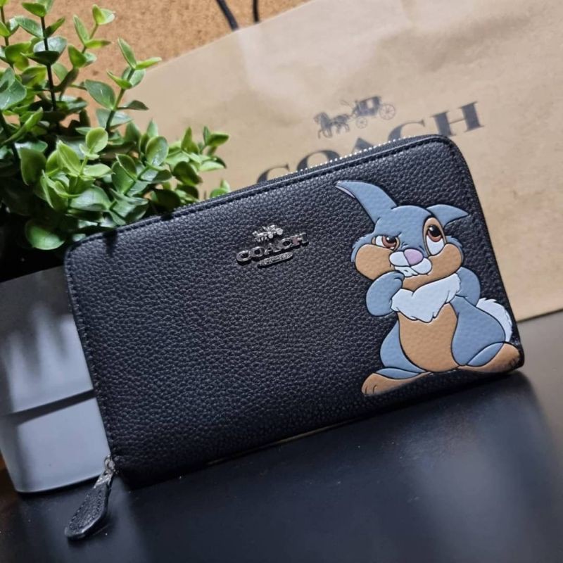 COACH 93768 DISNEY X COACH MEDIUM ZIP AROUND WALLET WITH THUMPER