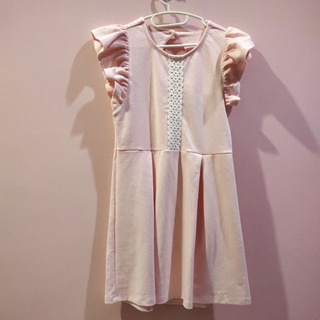 เดรส กระโปรง แขนระบาย สีชมพู size 10 ขวบ charming kids