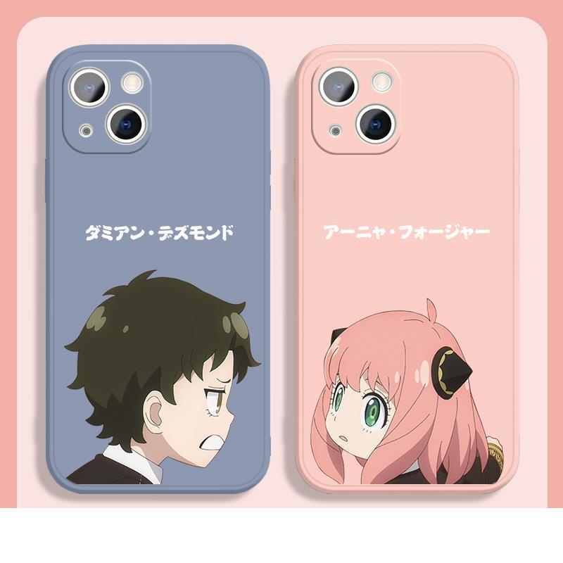 เคสโทรศัพท์มือถือ ลายการ์ตูนครอบครัว SPY X FAMILY Anya and Damian สําหรับ iPhone 13 12 11 pro promax 13 12 mini x xs xsmax xr 7 8 plus