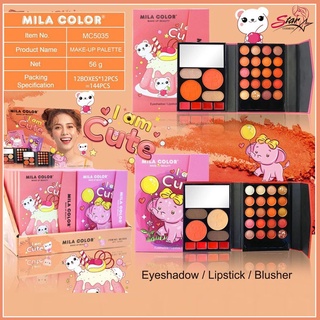 MC5035 พาเลทแต่งตากระเป๋า MILA COLOR​ Eyeshadow อายแชโดว์​ บ​ลัช​ออน​ ลิปสติก​ คิ้ว​ฝุ่น​ ไฮไลท์