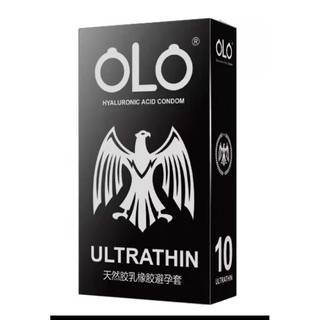 ถุงยางอนามัย OlO (สินค้าขายดี) กล่องดำผิวเรีบยแบบบาง ไซส์ 52(Black)*สีดำ