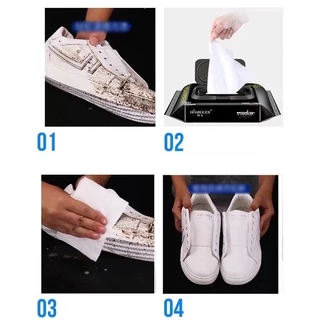 OKUMI_SHOP แผ่นเช็ดทำความสะอาดรองเท้า ทิชชูเปียก ผ้าเช็ดรองเท้า