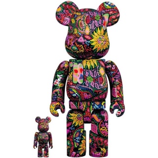 bearbrick psychedelic paisley 400+100% new