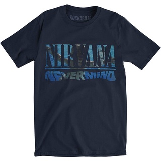 เสื้อผ้าผชNirvana Nevermind Album Play List เสื้อยืดลําลองสําหรับผู้ชายผ้าฝ้าย 100% แขนสั้นสีน้ําเงินS-5XL