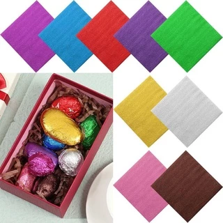 Yann1 100 ชิ้นอลูมิเนียมฟอยล์สี Candy Gilded เบเกอรี่ตกแต่งอาหารดีบุก Candy ช็อกโกแลต