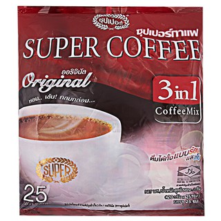 ซุปเปอร์คอฟฟี่มิกซ์กาแฟปรุงสำเร็จชนิดผง 20กรัม แพค 25 Super Coffee Mix Instant Coffee Mix Powder 20g.Pack 25