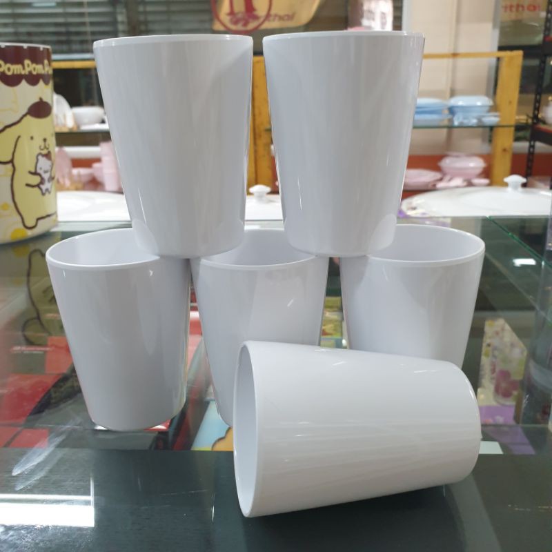 ซุปเปอร์แวร์แก้วน้ำ3นิ้ว ชุด6ใบ มี3สีให้เลือก  ขาว ชมพู ฟ้า