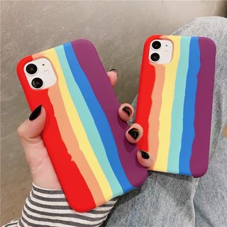 [ เคสสายรุ้ง ] ส่งจากไทย Case iPhone 12 / 12Pro / 12Mini / 12Pro Max งานกำมะหยี่สายรุ่ง เคสกันกระแทก เคสไอโฟน12 พร้อมส่ง