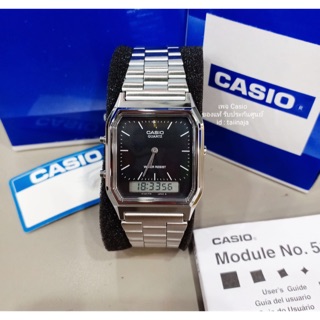 นาฬิกา CASIO ของแท้ รับประกันศูนย์ รุ่น AQ-230WA สองระบบ สายแสตนเลส สุดวินเทจ ของใหม่ อุปกรณ์ครบ ราคา1,850