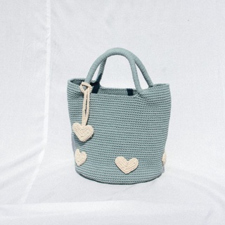 Heart patch on Bucket Handbag