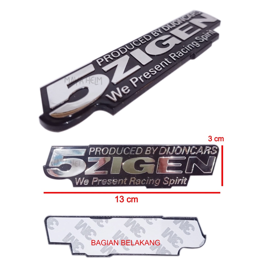 5Zigen 5 Zigen Black Chrome โลโก้รถสัญลักษณ์วัสดุพลาสติกหนา