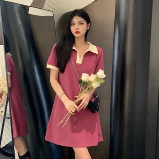 จัดส่งฟรี🌺มินิเดรสสไตล์เกาหลี 🌺เดรส เสื้อคอโปโล สไตล์อ่อนโยน 🎃ลําลอง ใส่ทำงานได้ค่ะ ชุดสวย เนื้อผ้าใส่สบาย KY046