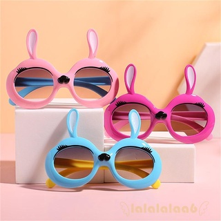 LAA6-Children Sunglasses with Cartoon Bunny Ears Frame, Lightweight Plastic Sunglasses