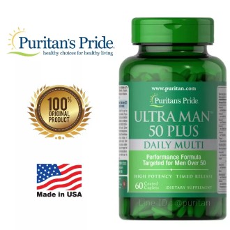 [60 Caplets] Puritan's Pride Ultra Man 50 Plus วิตามินรวม สำหรับผู้ชายวัย 50+