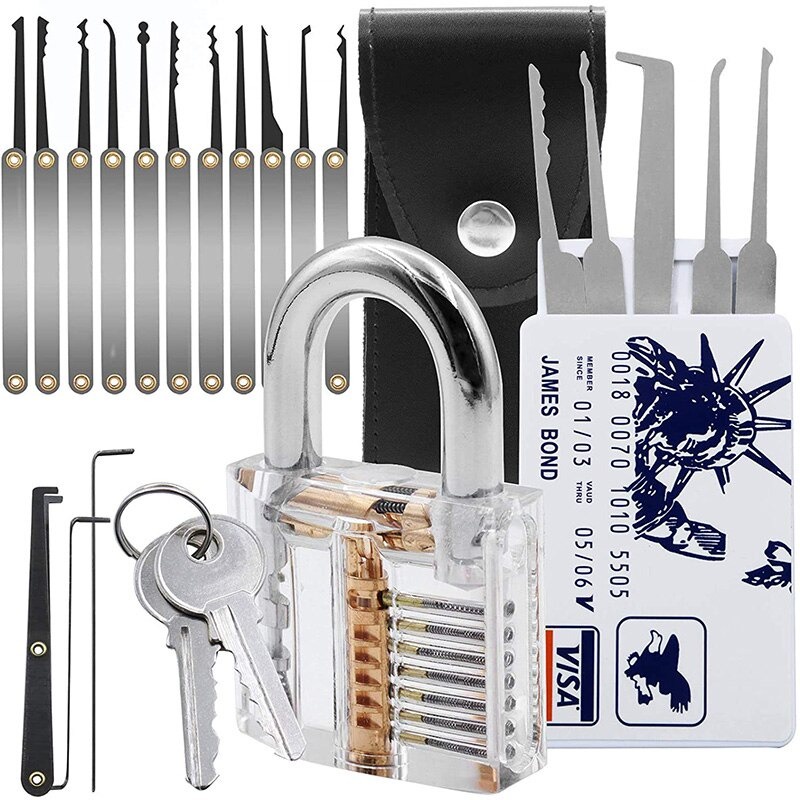 Lockmall 21 in 1 Portable Lock Pick Practice Tool Kit ชุดกุญแจ HOME FENCE Lock