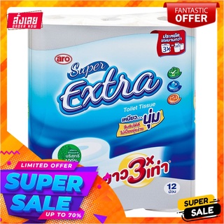 เอโร่ กระดาษชำระยาว 38 เมตร x 12 ม้วนaro Toilet Tissue Roll 38 m x 12 rolls