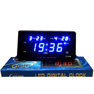 นาฬิกา LED Caixing CX-2158 LED สีน้ำเงิน