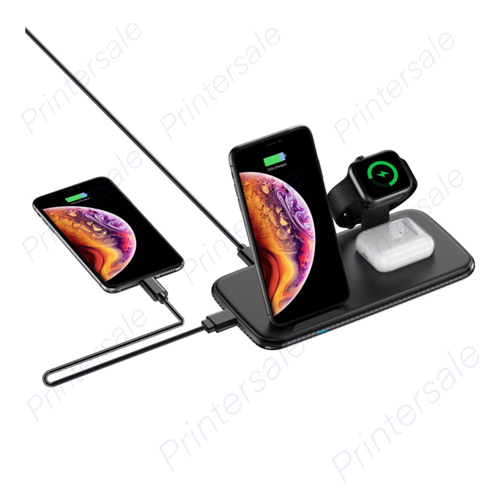 ที่ชาร์จไร้สาย V5 4-in-1 เป็นการชาร์จแบบไร้สาย 3 ครั้งรวมกับการชาร์จแบบมีสาย 1 ครั้ง 4-in-1 wireless