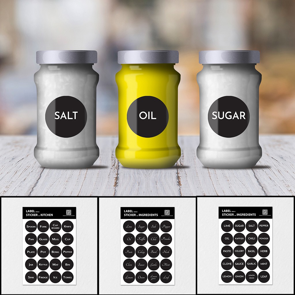 สติ๊กเกอร์ติดขวดเครื่องปรุง (Sticker Ingredients) / สติ๊กเกอร์ติด ...