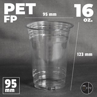 แก้วพลาสติก FPC PET FP-16oz.Ø95 พร้อมฝา [100ชุด]