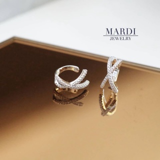 Mardi Jewelry ต่างหูหนีบเงินแท้ 925 X Earcuff V Earcuff E Earcuff ขายเป็นชิ้น