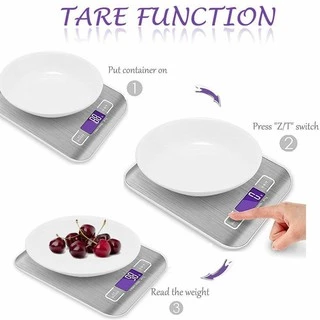 (เครื่องชั่ง 5 กิโล) ผิวหน้าสแตนเลส สวย หรูหรา เครื่องชั่งในครัว Kitchen Scale Digital Scale