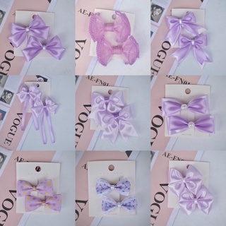 ใหม่! โบว์ติดผมเด็กอนุบาล กิ๊บติดผมเด็กเล็ก สีม่วง