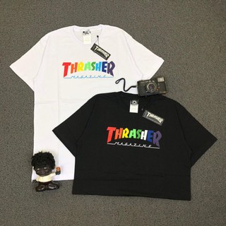 เสื้อยืด พิมพ์ลายนิตยสาร Thrasher หลากสี