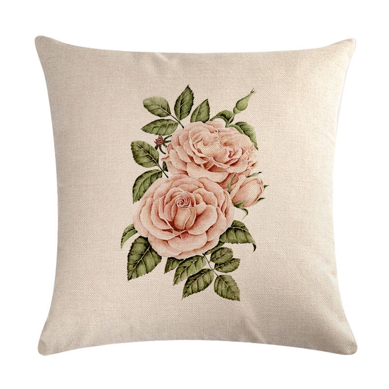 ปลอกหมอน ผ้าลินิน ลายดอกไม้ ขนาด 45x45 ซม. สําหรับตกแต่งบ้าน รถยนต์ - รูปที่ 6