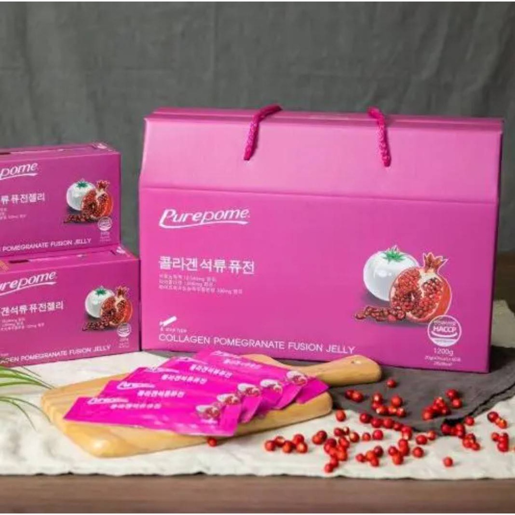 เยลลี่คอลลาเจนเกาหลี แท้ 100% [ Purepome Pomegranate Fusion Jelly Stick ]