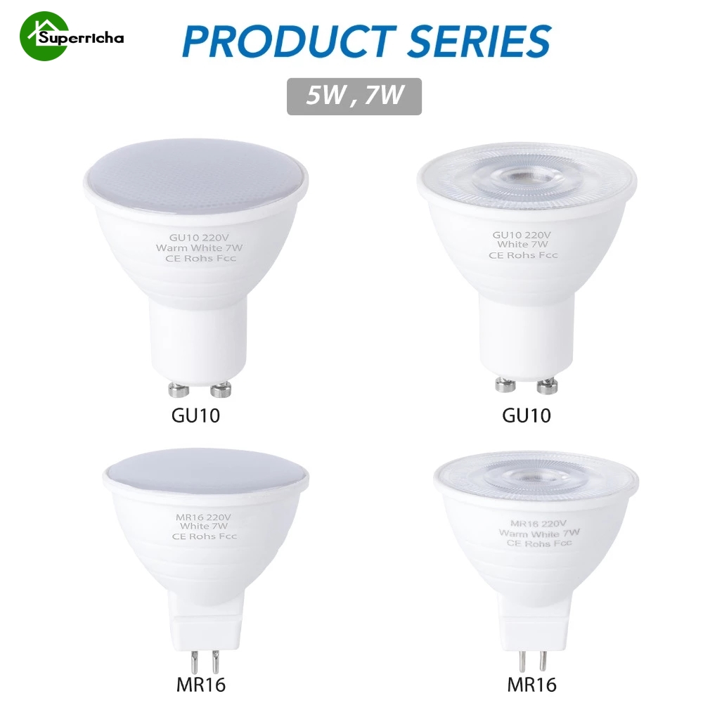 [E27 Led Spot Light ][ GU10 หลอดไฟ LED][หลอดไฟ LED 5W E14 220V Spotlight][5.3 หลอดไฟข้าวโพด 10 Ampou