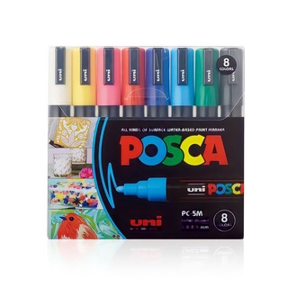 ปากกามาร์คเกอร์ 8สี POSCA UNI PC-5M