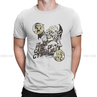 เสื้อยืดวินเทจเสื้อยืดแขนสั้น ทรงหลวม ลาย Cthulhu Mythos The Prank Call of Tshirt สีดํา สไตล์ฮาราจูกุ สําหรับผู้ชายS-5XL