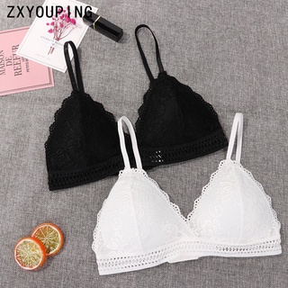 ชุดชั้นในลูกไม้เซ็กซี่คอวีไร้รอยต่อ Bralette Soft Pads ชุดชั้นในผู้หญิง M-Xl