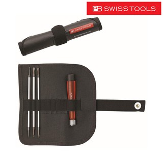 PB Swiss Tools ชุดไขควง เล็ก (แบน+แฉก) 4 ตัวชุด พร้อมซองหนัง รุ่น PB 510