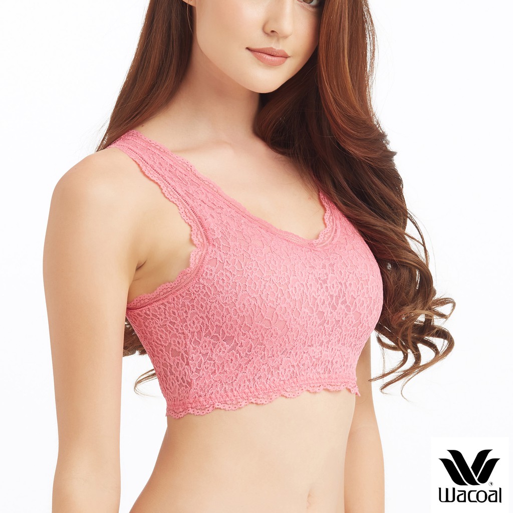 Wacoal Lingeries PJ Lace Bra บราสวมหัว รุ่น WH9B34 สีชมพูออกแดง (RP)