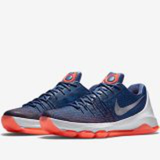 NIKE รองเท้าบาส ฟิตเนส NIKE KD8 ลิขสิทธิ์แท้ สี Ocean Fog/White-Midnight Navy-Photo Blue-Bright Mango