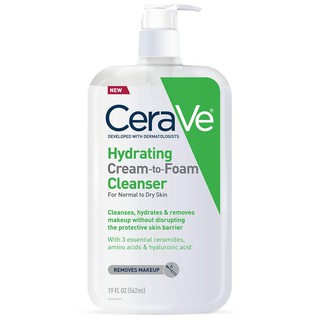 [ของแท้ 100%] CERAVE HYDRATING CREAM TO FOAM CLEANSER