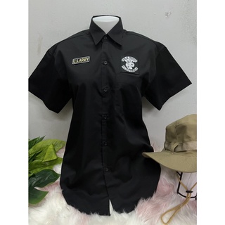 เสื้อลายปักทรงสตรีททรงวินเทจผ้าCT COTTON100%พร้อมส่ง