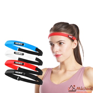 【MC】 Soft Rubber Sports  Sweat  Guiding  Headband Running Basketball Football Fitness Anti-closing Sweat Wicking Antiperspirant Hairband