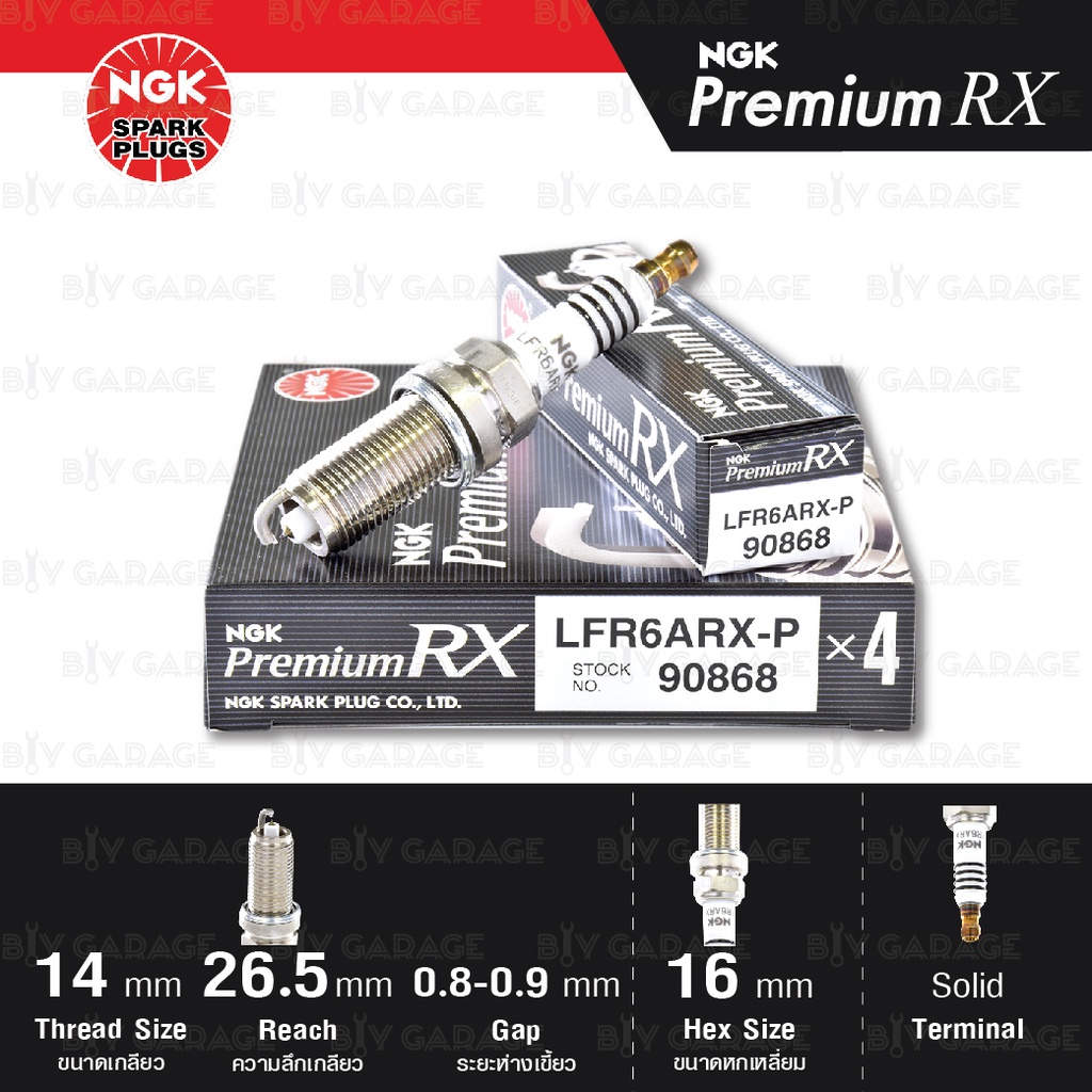 NGK หัวเทียน Premium RX ขั้ว Ruthenium [ LFR6ARX-P ] ใช้อัพเกรด PLFR6A / LFR6AIX / LZFR6AI - Made in