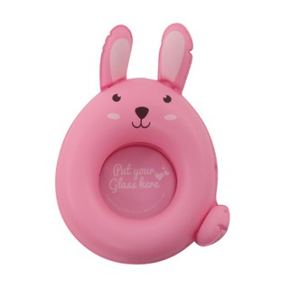 ที่รองแก้วเป่าลม ลาย Little Rabbit Coaster-Pink