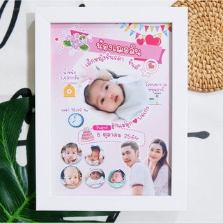 แม่ๆ ห้ามพลาด กรอบรูปประวัติลูก กรอบรูปประวัติเด็กแรกเกิด รูปประวัติลูก (สั่งซื้อทักแชต)