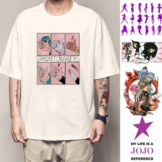 เสื้อผ้าผชเสื้อยืดแขนสั้น ผ้าฝ้ายแท้ พิมพ์ลายการ์ตูน jojo Ichi Racing Wild Lang Xu Lun SBR สําหรับผู้ชายS-5XL