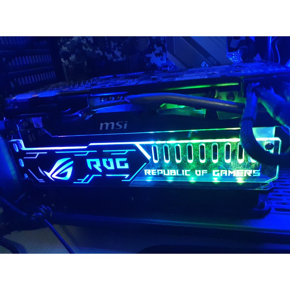 ROG ค้ำการ์ดจอ RGB​ VGA Support RGB หัว4Pin เสียบPSUได้เลย ลาย ROG Republic Of Gamers - รูปที่ 7