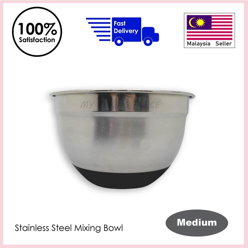 [My Baking Place] Mixing Bowl, Stainless Steel Mixing Bowl with Non-Slip Silicone Base(Medium)
