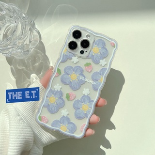 [พร้อมส่ง] เคสลาย ดอกฟอร์เก็ตมีน็อต  - Forget me not [Iphone รุ่น 14 Pro max / 14 Pro / 13 Pro max / 13 Pro / 12 Pr